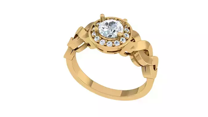 Anel com pedra central 