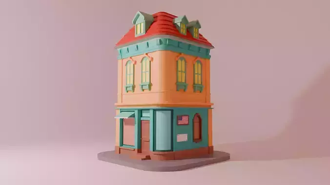 Stylized Cartoon City House