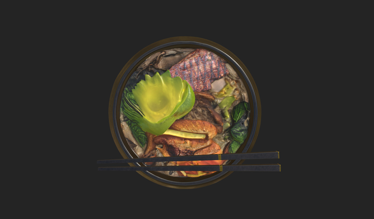 Japanese Ramen Soup Bowl  High-Quality Realistic Low-poly 3D model_22