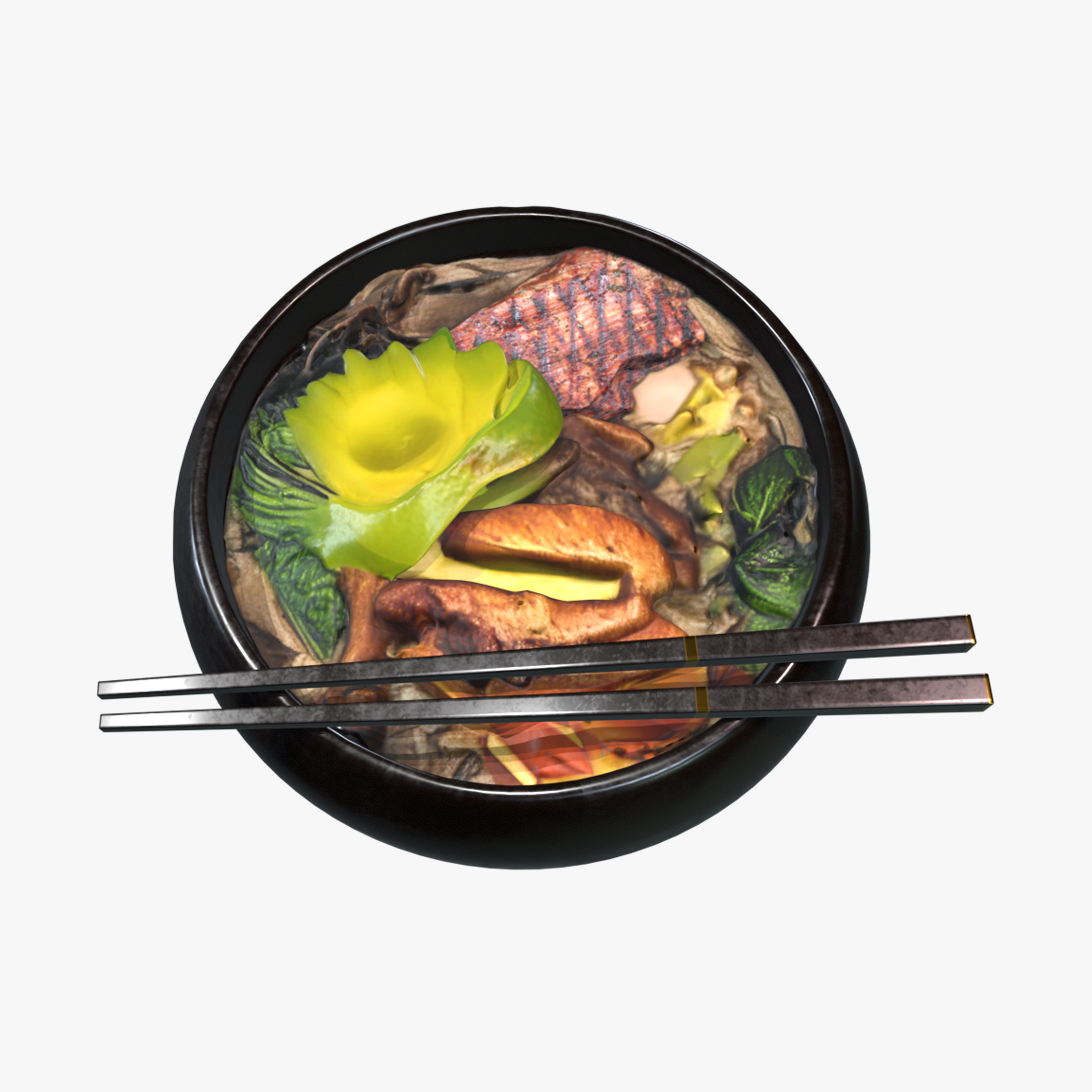 Japanese Ramen Soup Bowl  High-Quality Realistic Low-poly 3D model_12