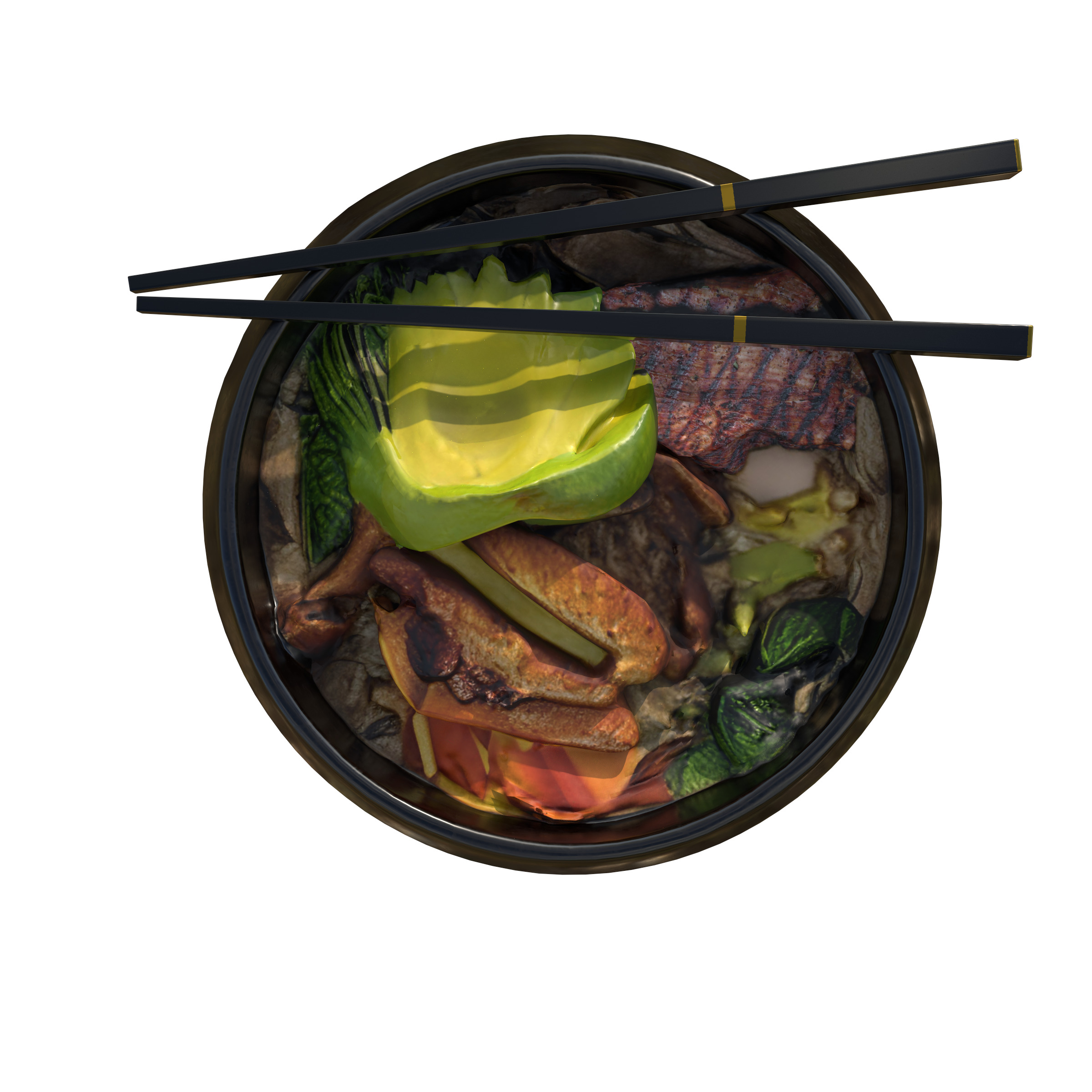 Japanese Ramen Soup Bowl  High-Quality Realistic Low-poly 3D model_11