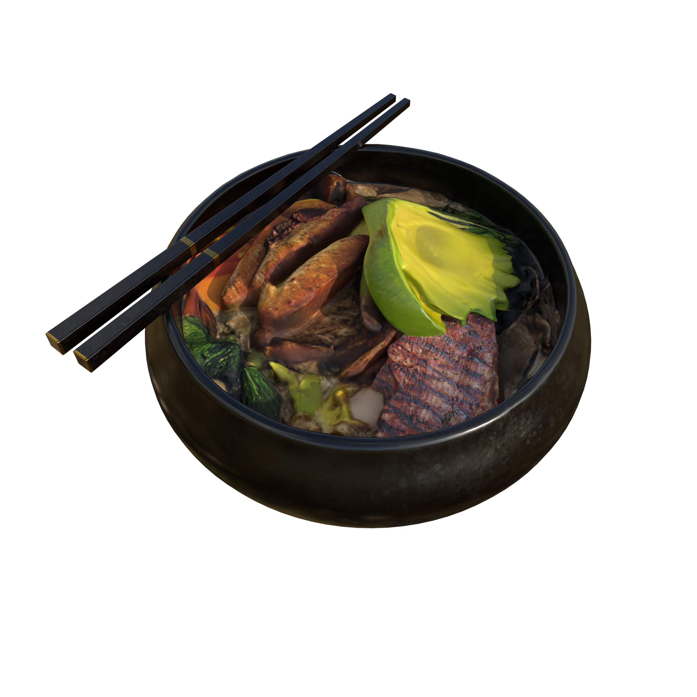Japanese Ramen Soup Bowl  High-Quality Realistic Low-poly 3D model_15