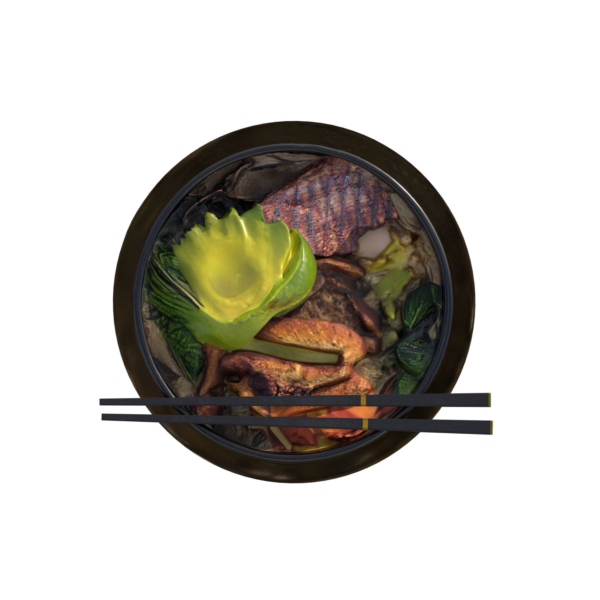 Japanese Ramen Soup Bowl  High-Quality Realistic Low-poly 3D model_9