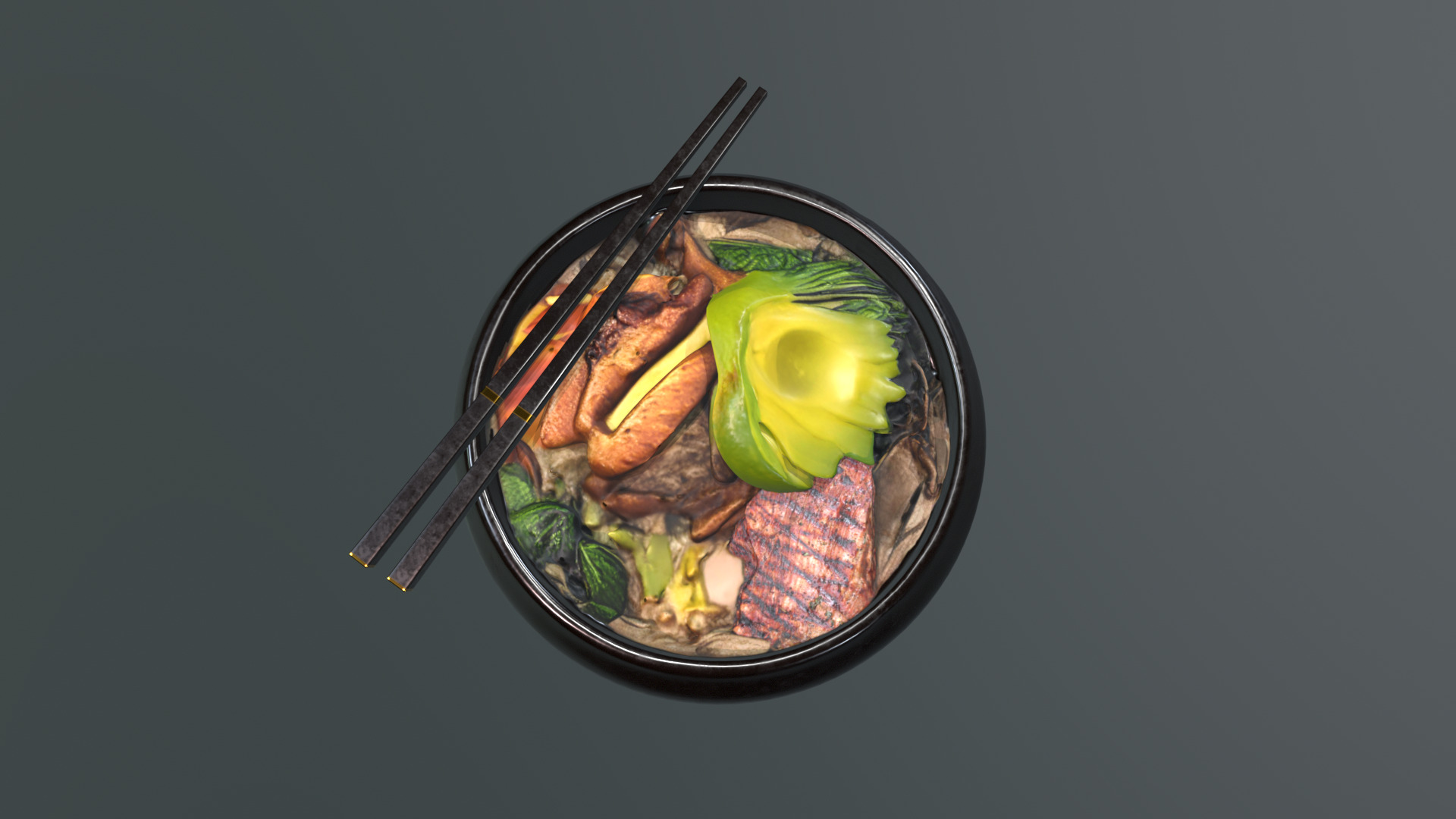 Japanese Ramen Soup Bowl  High-Quality Realistic Low-poly 3D model_25