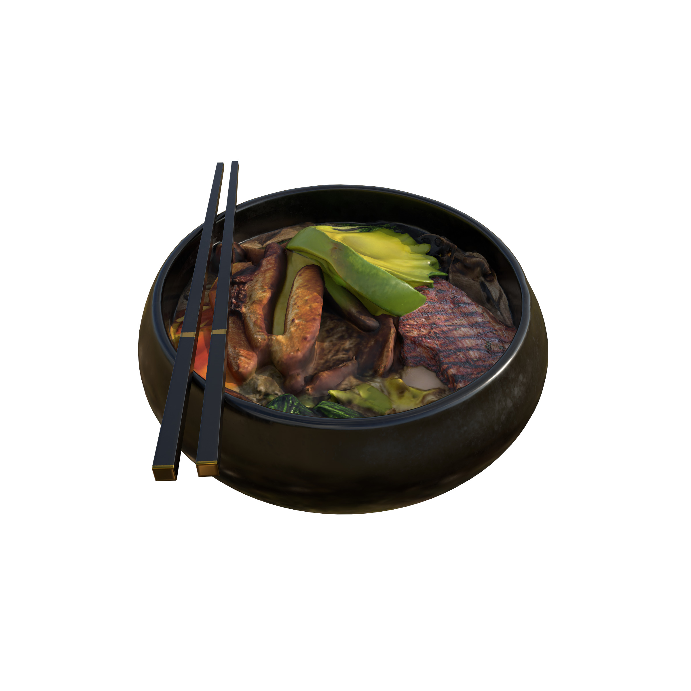 Japanese Ramen Soup Bowl  High-Quality Realistic Low-poly 3D model_14