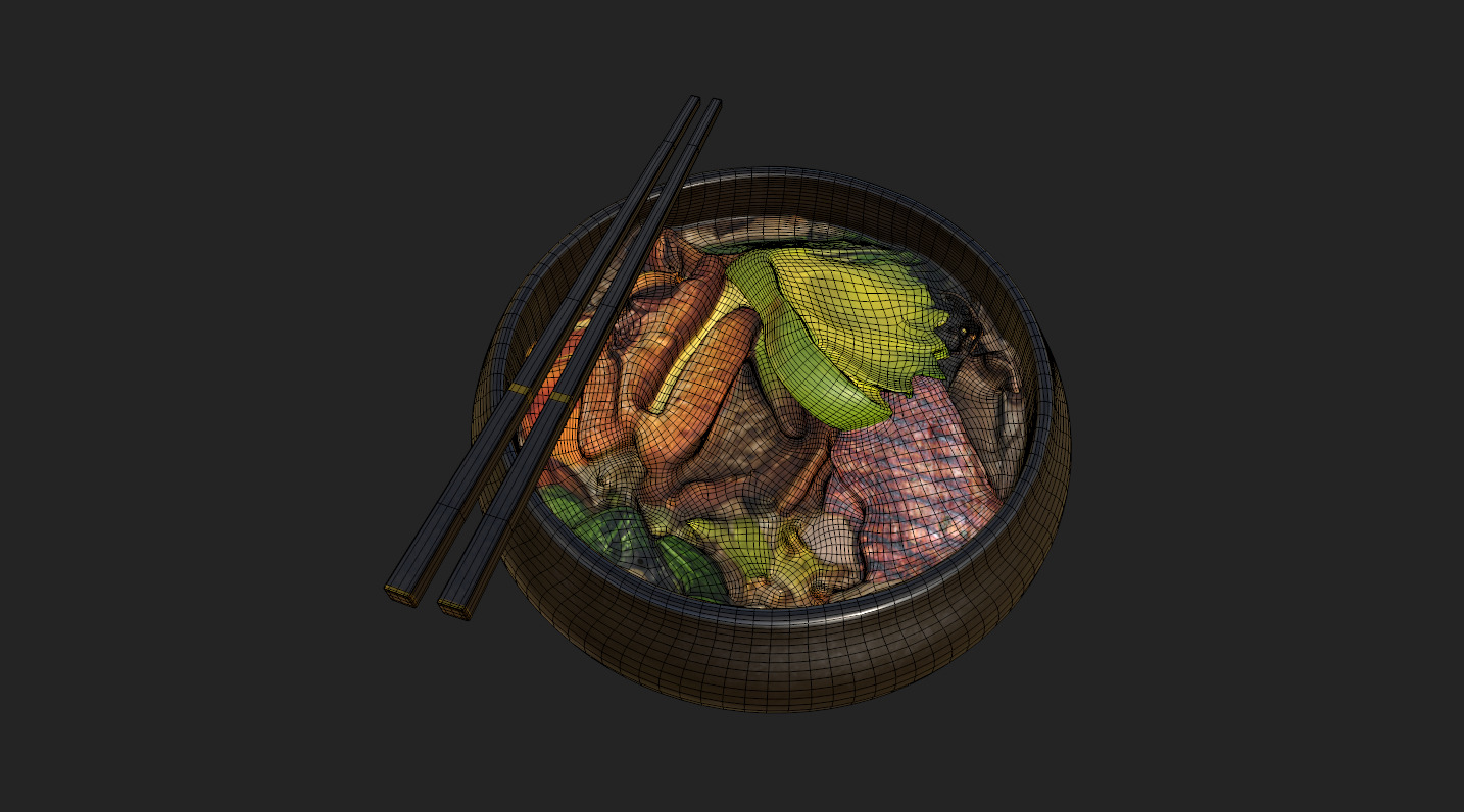 Japanese Ramen Soup Bowl  High-Quality Realistic Low-poly 3D model_24