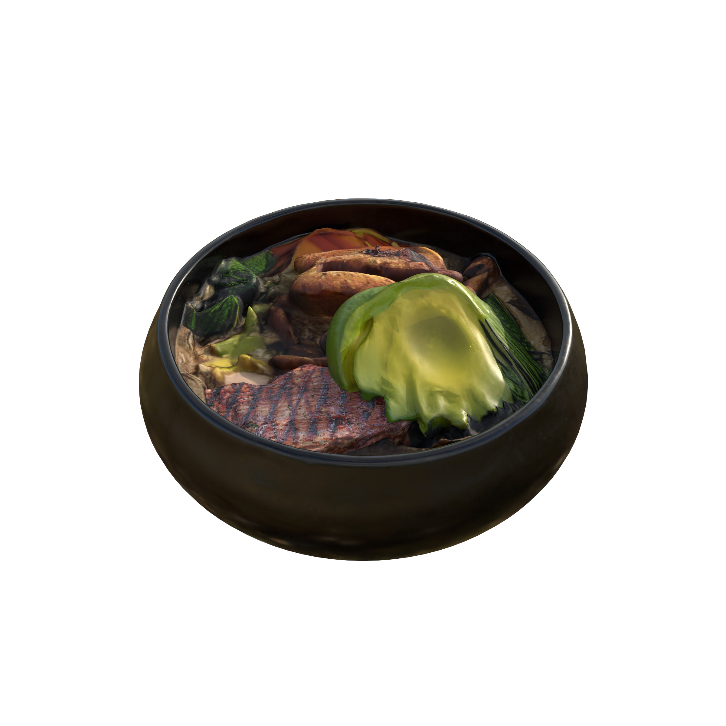 Japanese Ramen Soup Bowl  High-Quality Realistic Low-poly 3D model_10