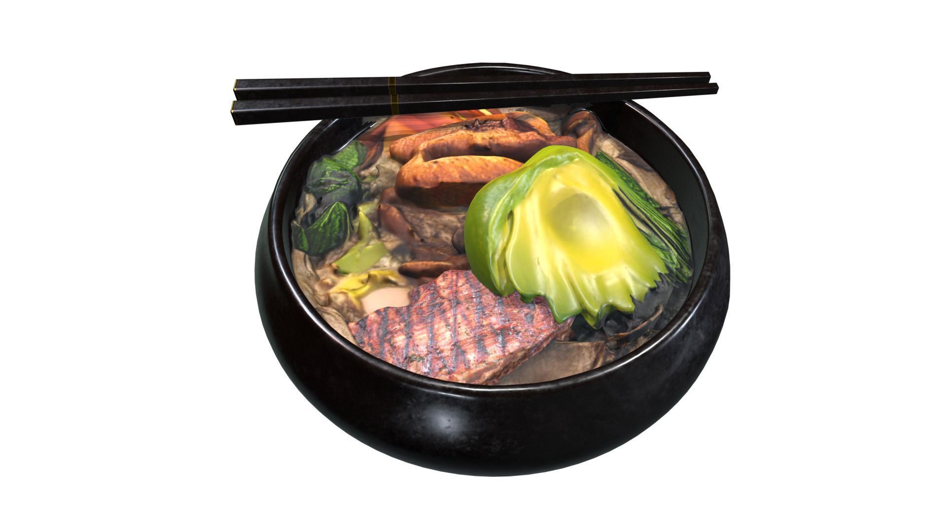 Japanese Ramen Soup Bowl  High-Quality Realistic Low-poly 3D model_5