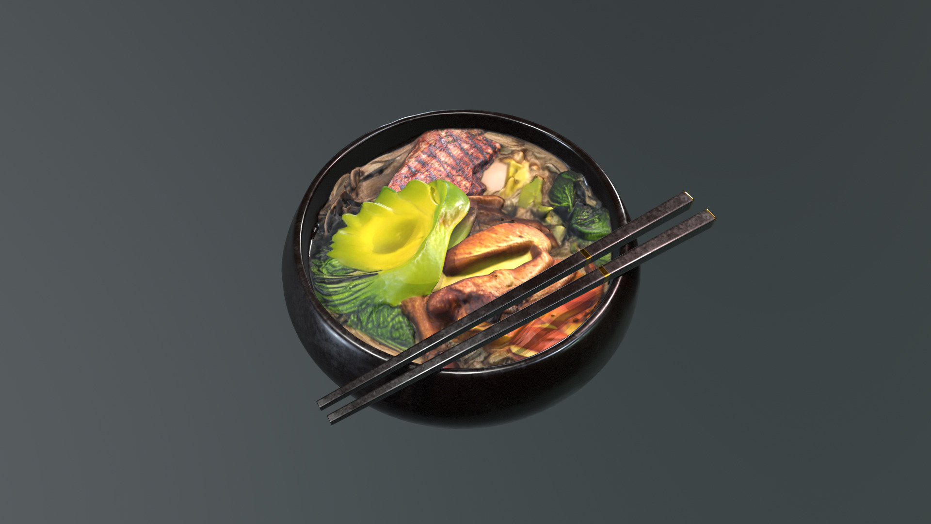 Japanese Ramen Soup Bowl  High-Quality Realistic Low-poly 3D model_20