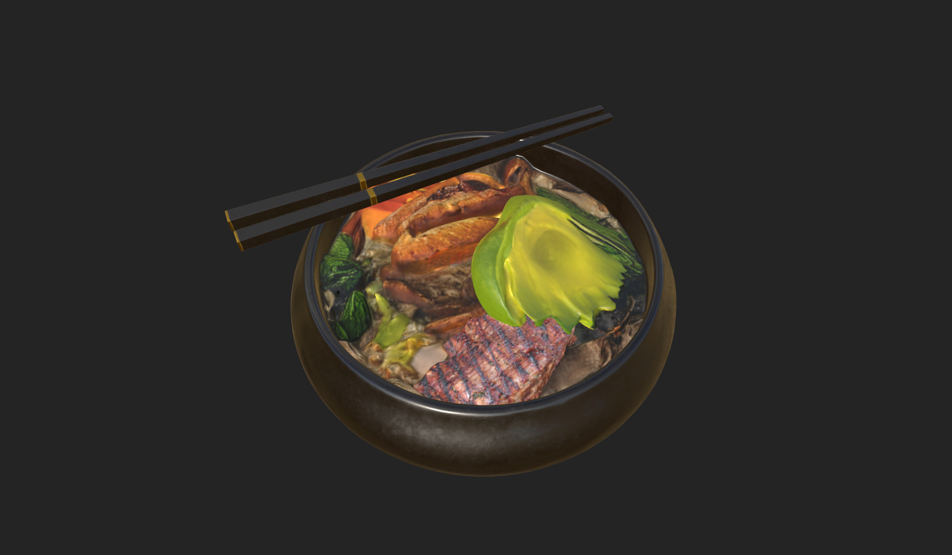Japanese Ramen Soup Bowl  High-Quality Realistic Low-poly 3D model_23