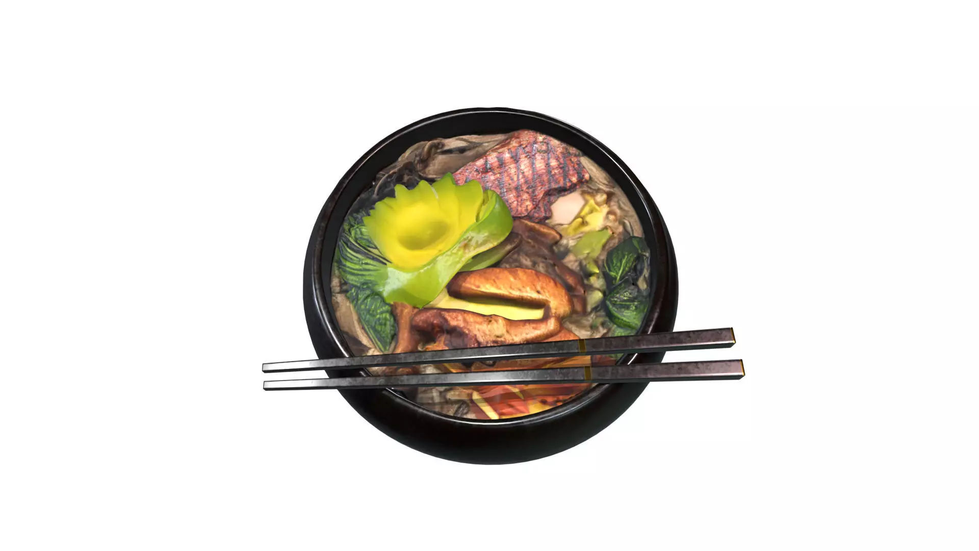 Japanese Ramen Soup Bowl  High-Quality Realistic Low-poly 3D model_0