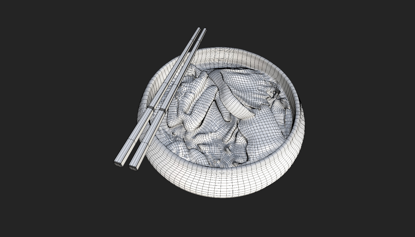 Japanese Ramen Soup Bowl  High-Quality Realistic Low-poly 3D model_7