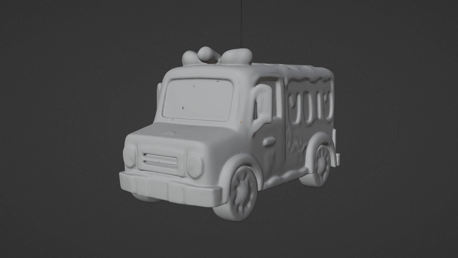 Christmas bus Low-poly 3D model_5