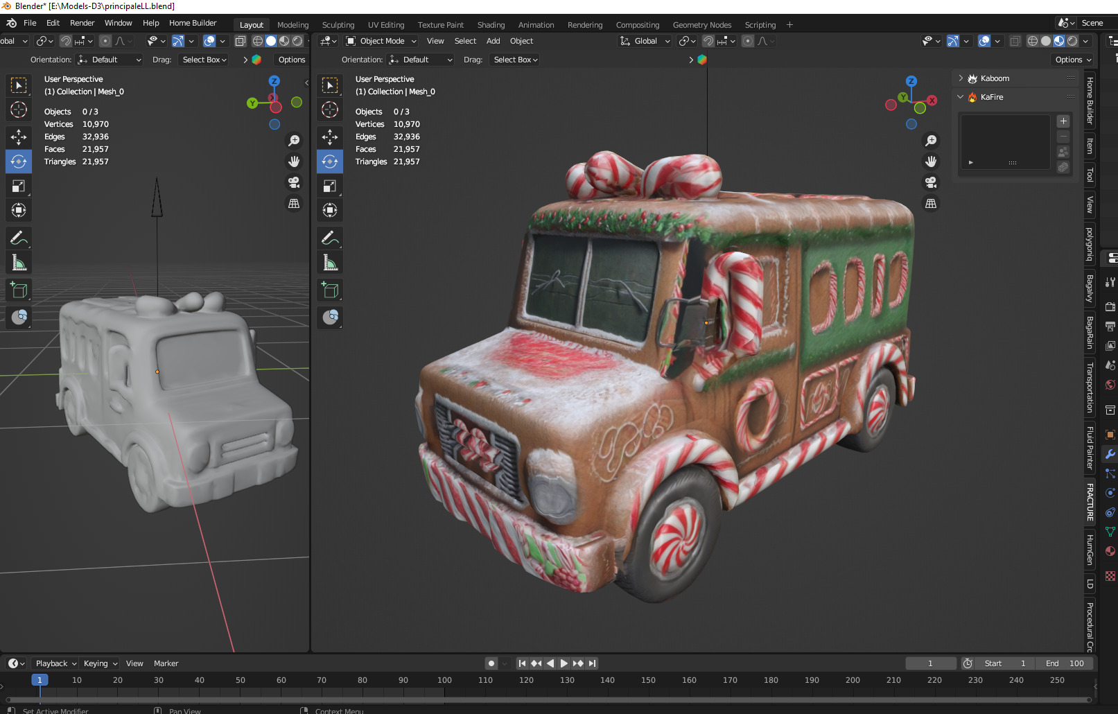 Christmas bus Low-poly 3D model_2
