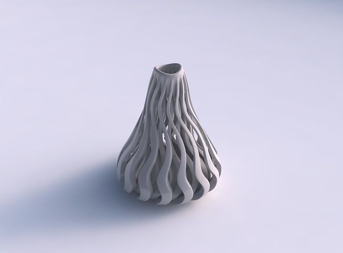 Vase oval wavy compressed top with muscle structure streched top