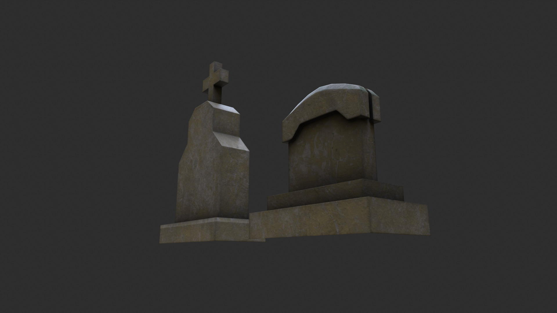 Gravestones Low-poly 3D model_6