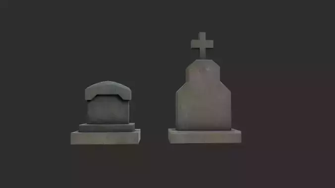 Gravestones Low-poly 3D model