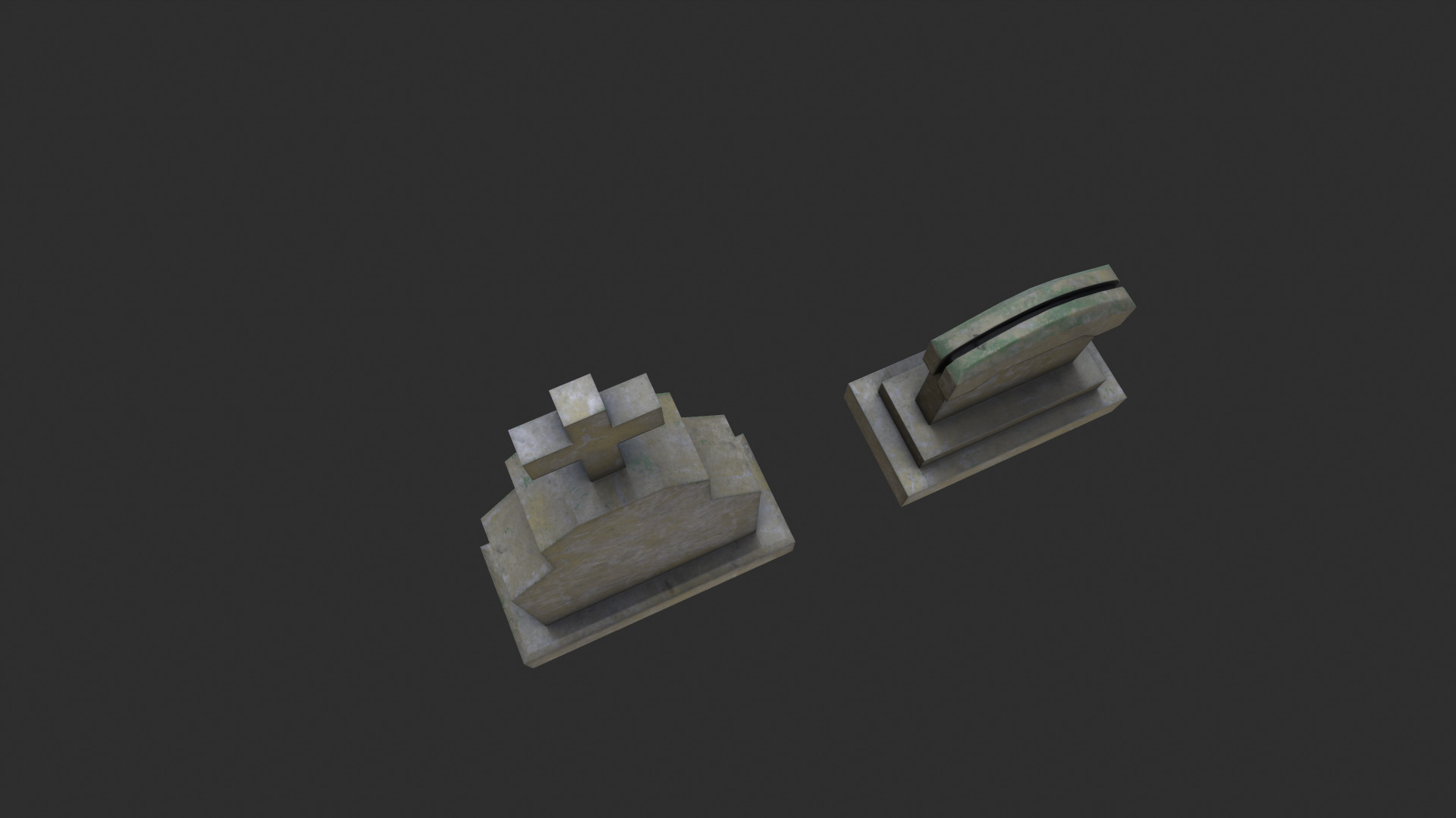 Gravestones Low-poly 3D model_5