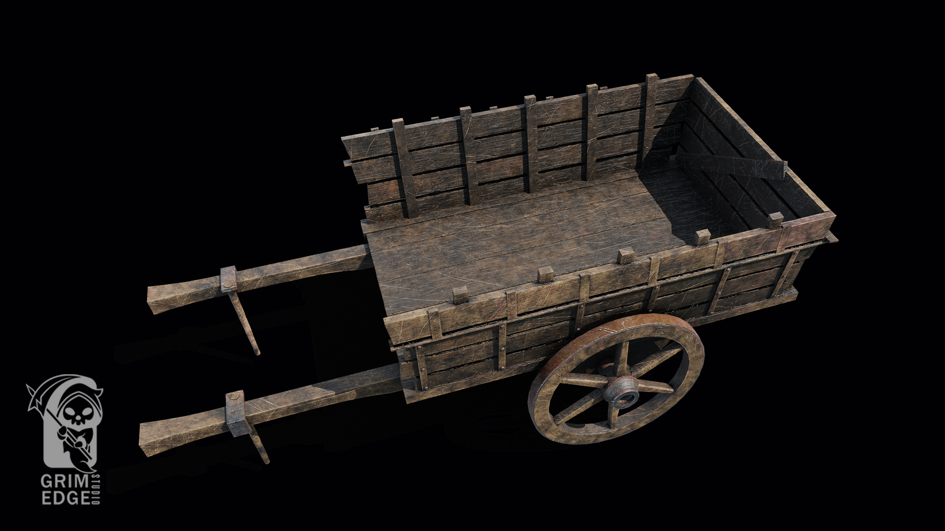 Wagon Low-poly 3D model_5