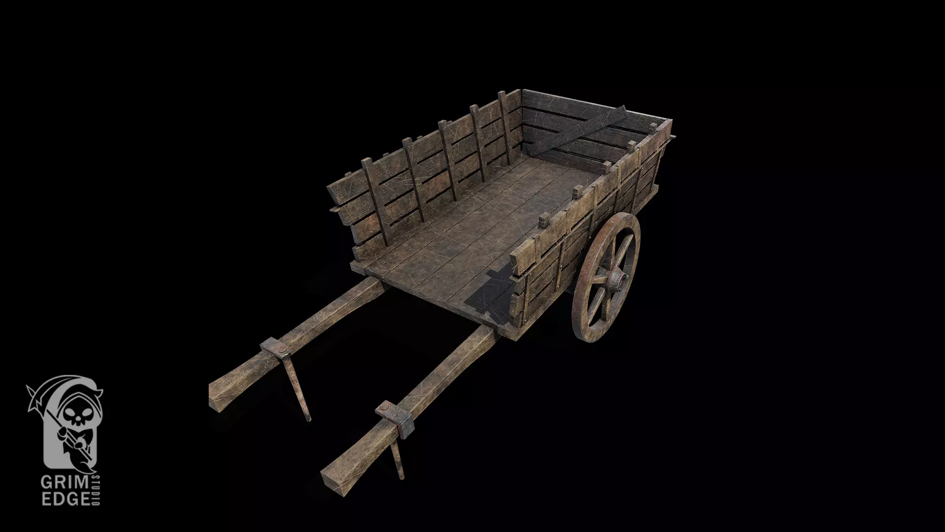 Wagon Low-poly 3D model_0