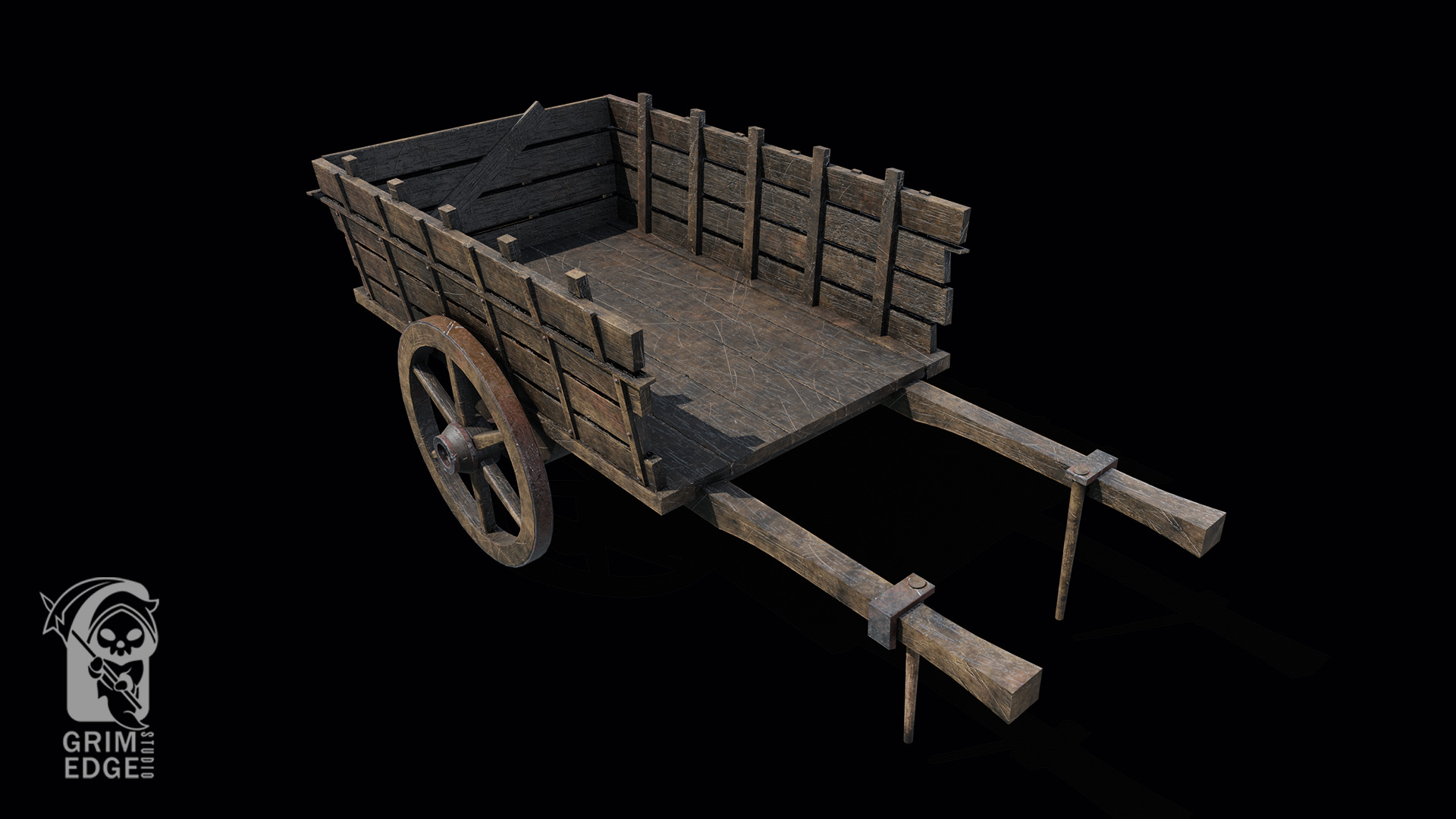 Wagon Low-poly 3D model_8