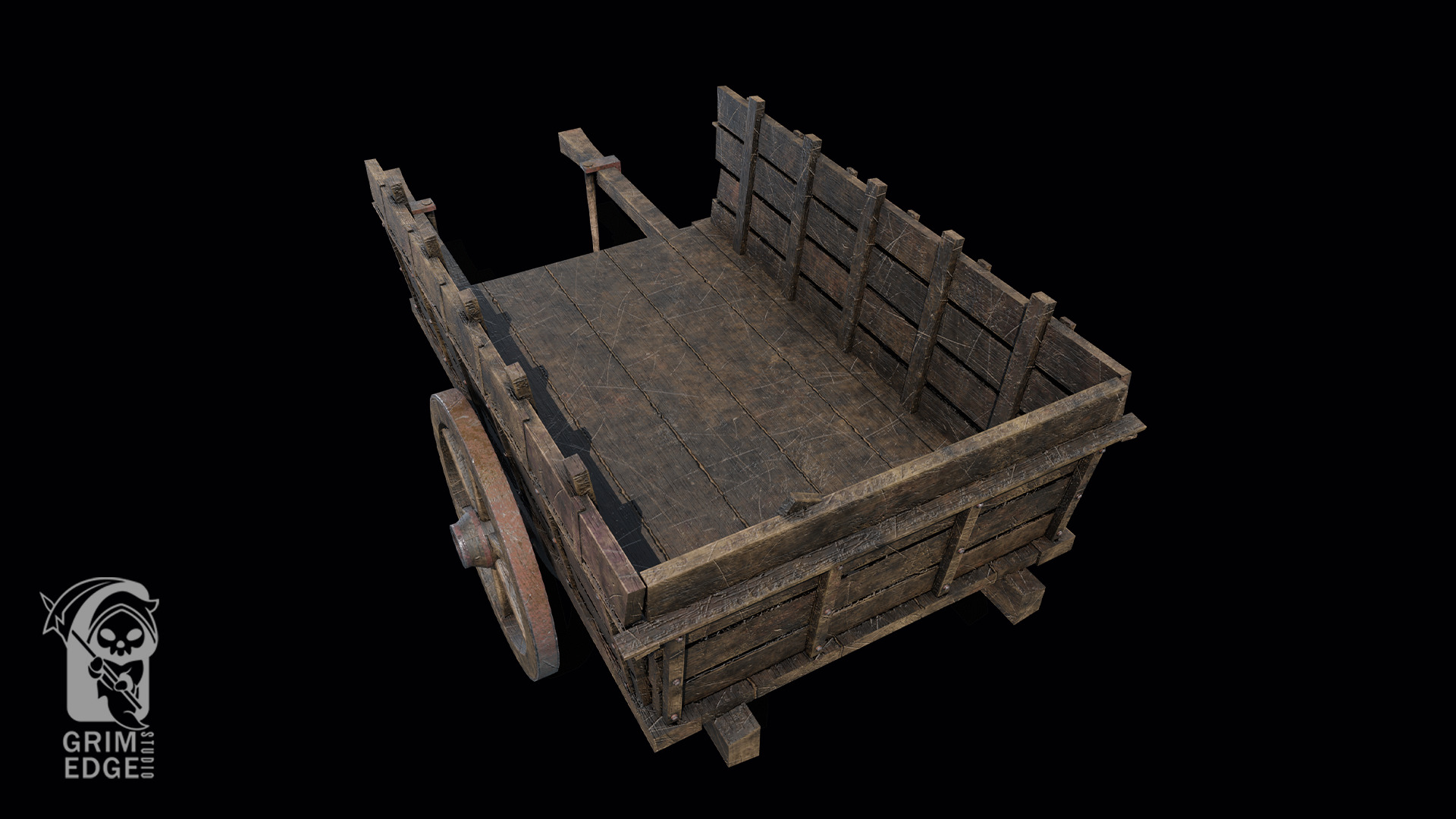 Wagon Low-poly 3D model_4
