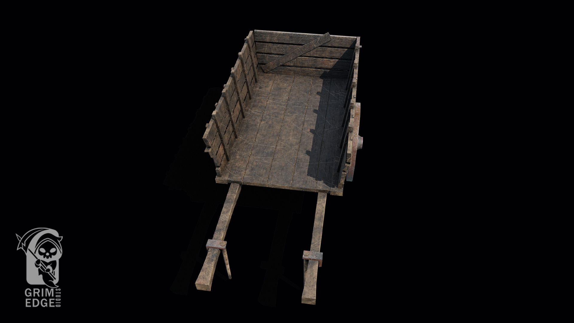 Wagon Low-poly 3D model_2