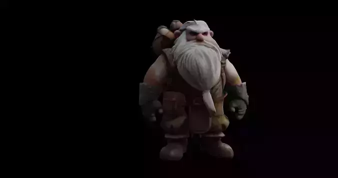 Dwarven Adventurer 3D Fantasy Character Model  