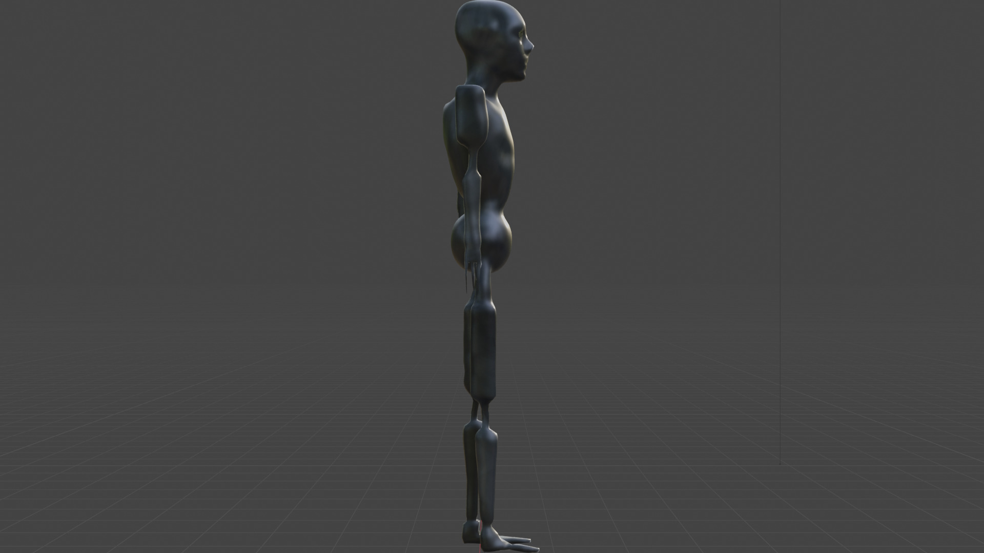 Low Poly Dystopian Android Character Low-poly 3D model_4