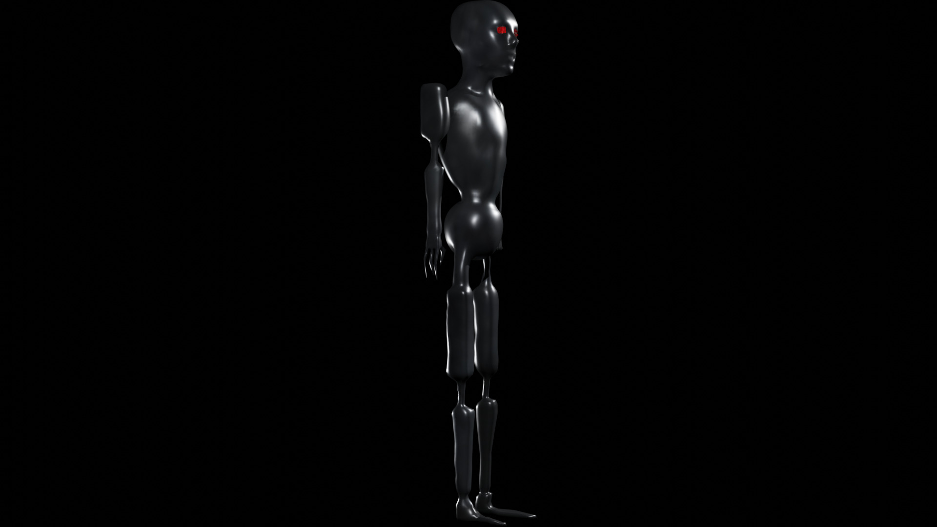 Low Poly Dystopian Android Character Low-poly 3D model_6