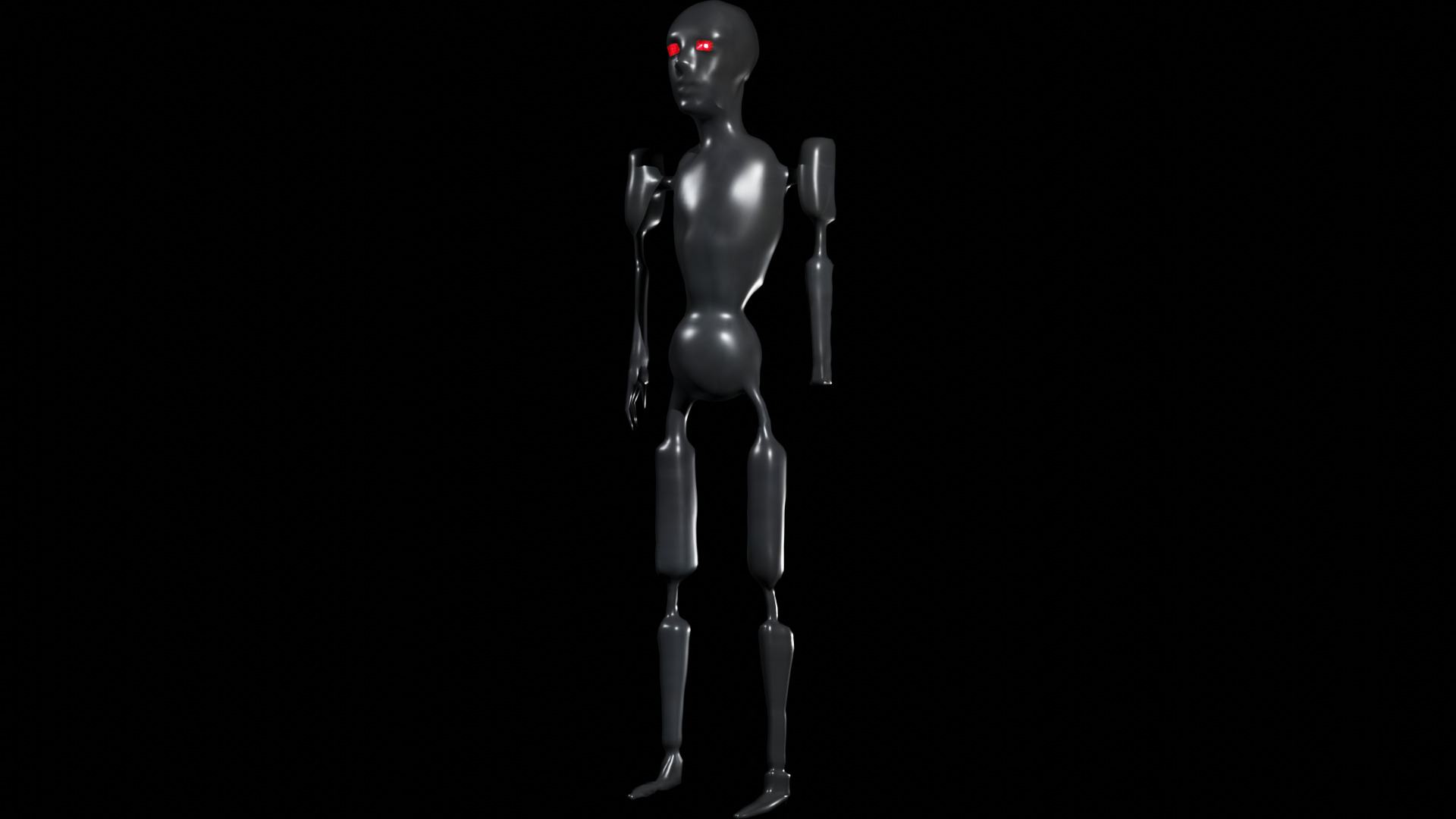 Low Poly Dystopian Android Character Low-poly 3D model_5