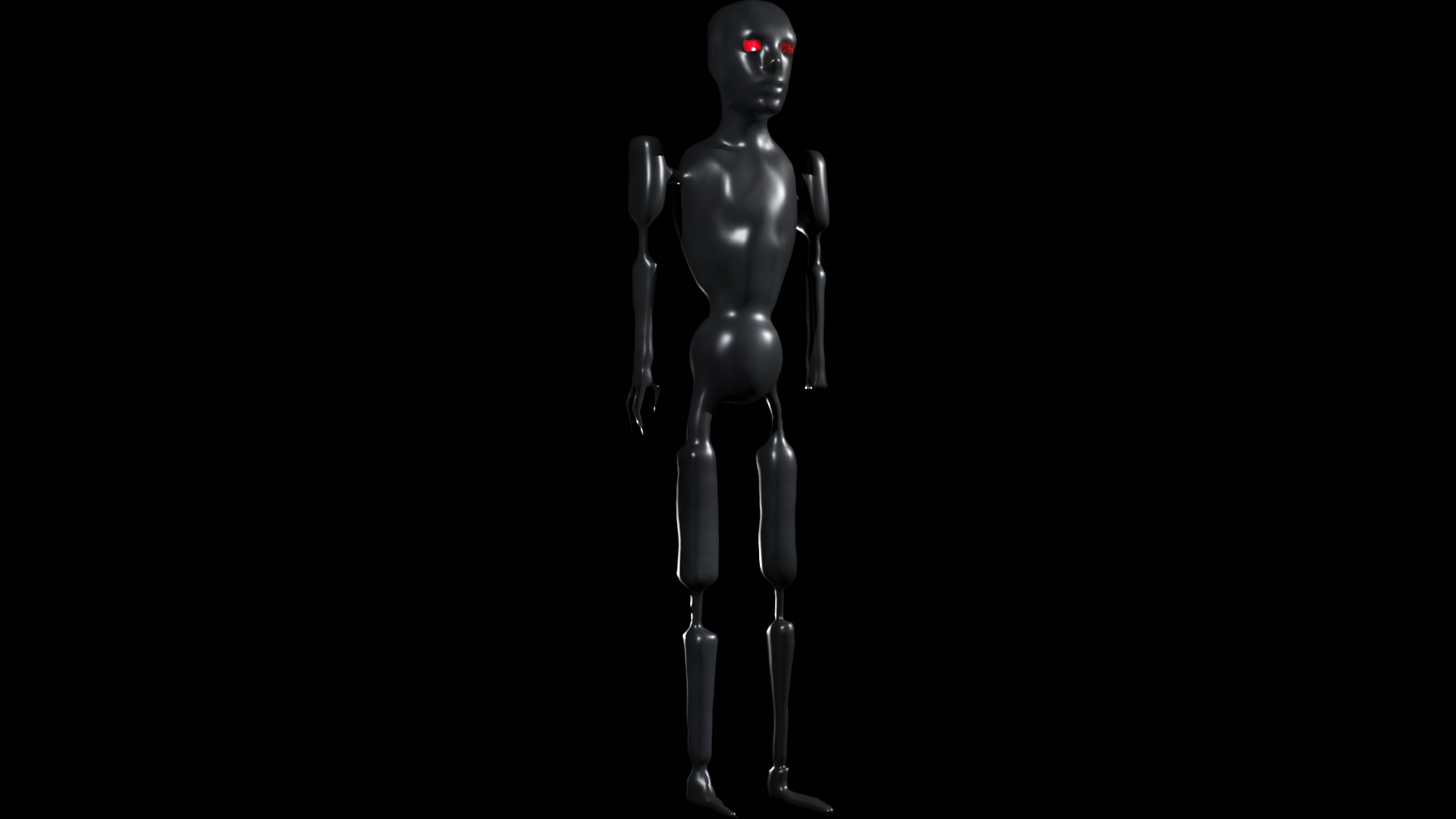 Low Poly Dystopian Android Character Low-poly 3D model_7