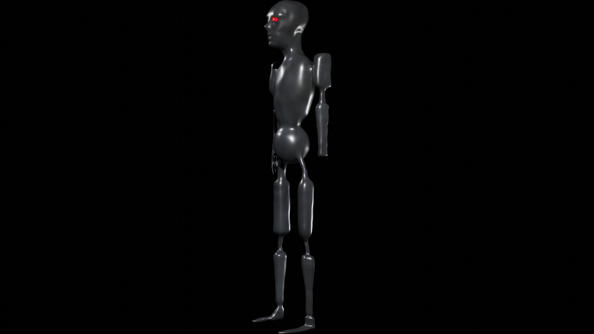 Low Poly Dystopian Android Character Low-poly 3D model_8