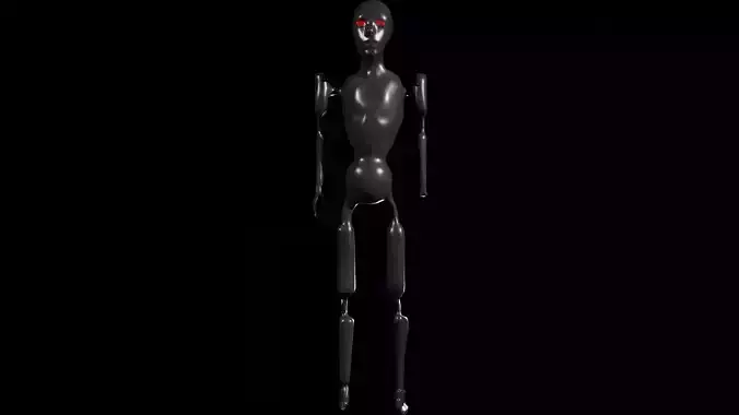 Low Poly Dystopian Android Character Low-poly 3D model