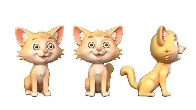 Cartoon Cat  Stylized  Game Ready
