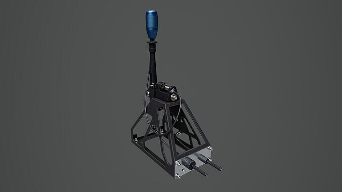Short Shifter 01 - Variation A - Blue Low-poly 3D model 6