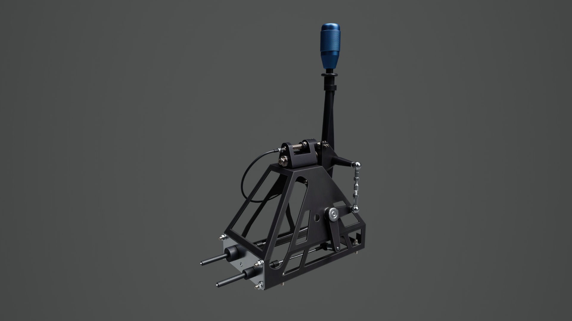 Short Shifter 01 - Variation A - Blue Low-poly 3D model_8