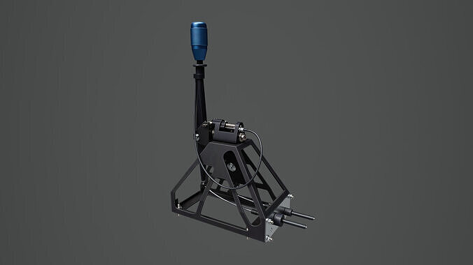 Short Shifter 01 - Variation A - Blue Low-poly 3D model 5