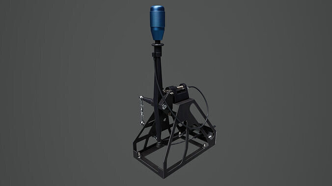 Short Shifter 01 - Variation A - Blue Low-poly 3D model 2