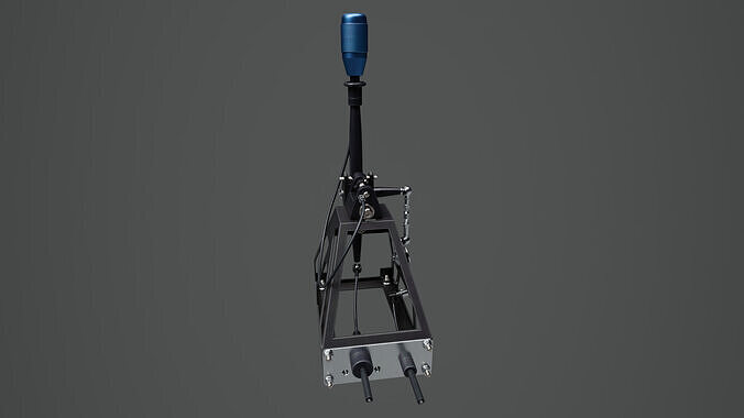 Short Shifter 01 - Variation A - Blue Low-poly 3D model 7