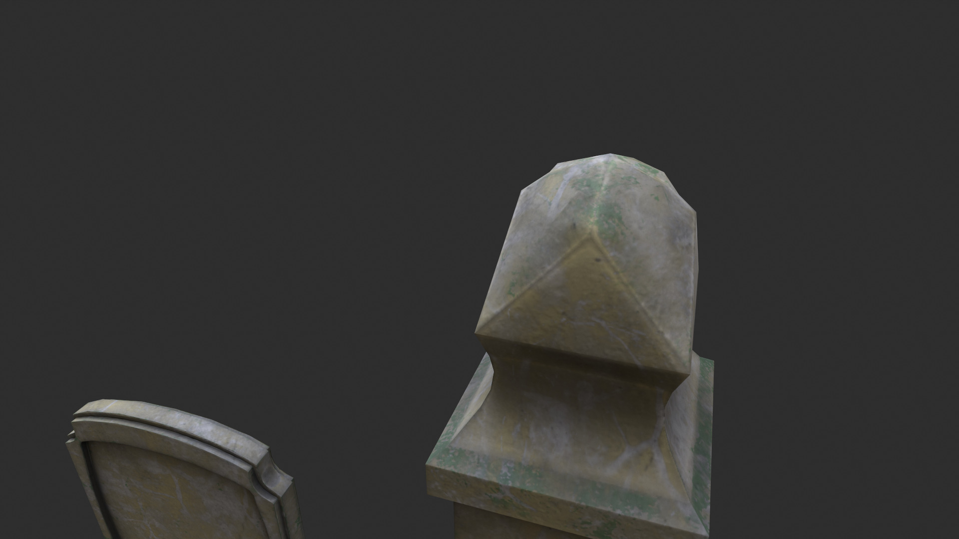 Gravestones Low-poly 3D model_4