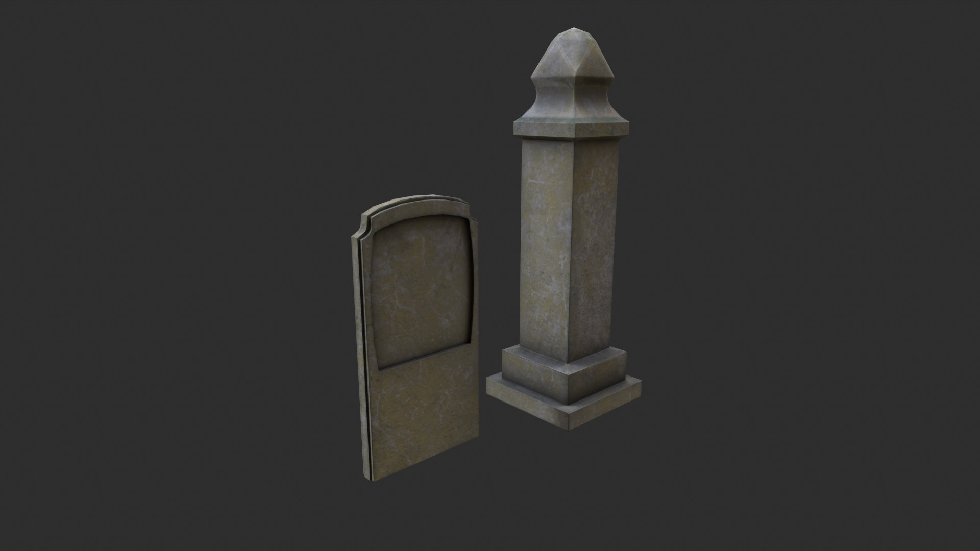 Gravestones Low-poly 3D model_5