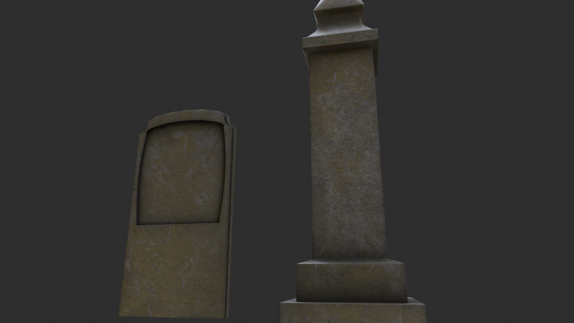 Gravestones Low-poly 3D model_6