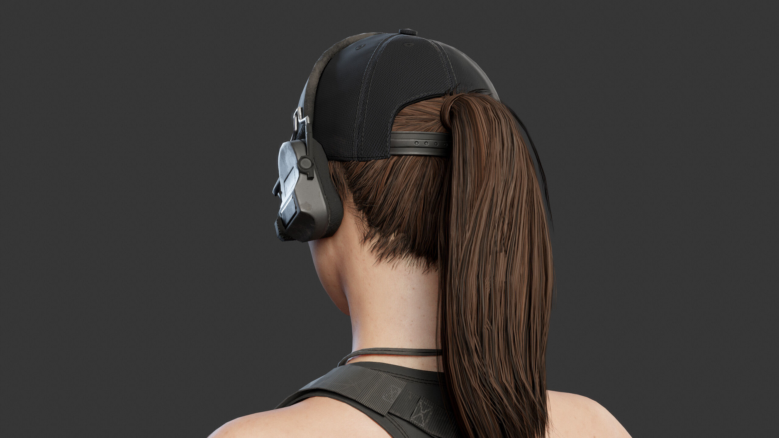 Female Soldier Low-poly 3D model_8