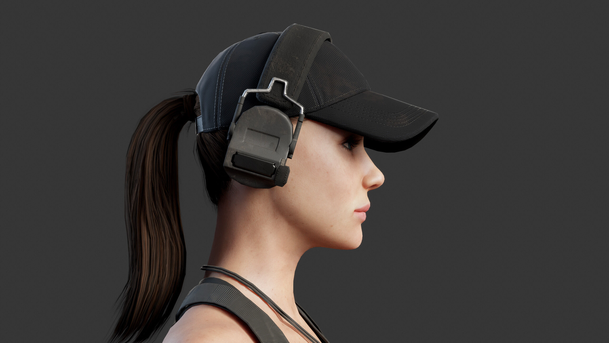 Female Soldier Low-poly 3D model_6