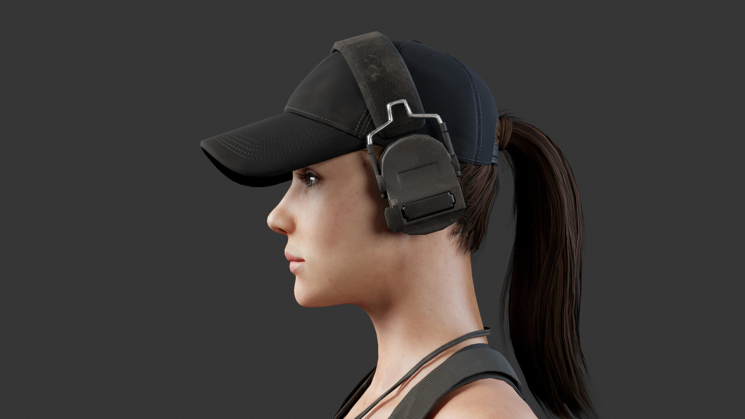Female Soldier Low-poly 3D model_9