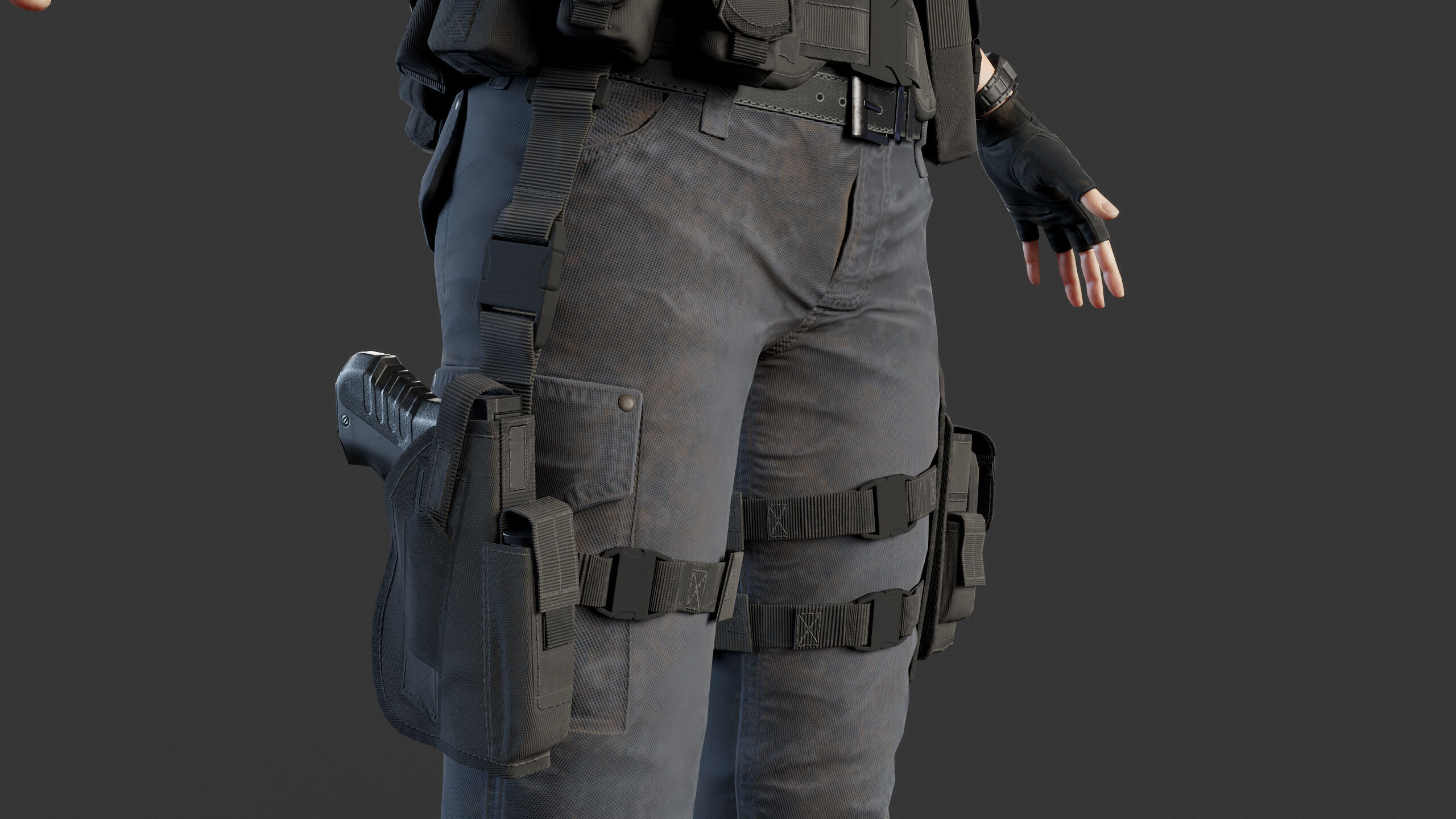 Female Soldier Low-poly 3D model_22