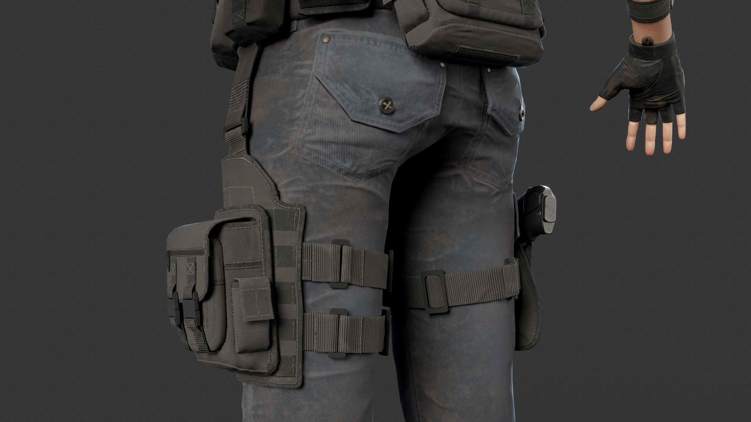 Female Soldier Low-poly 3D model_24