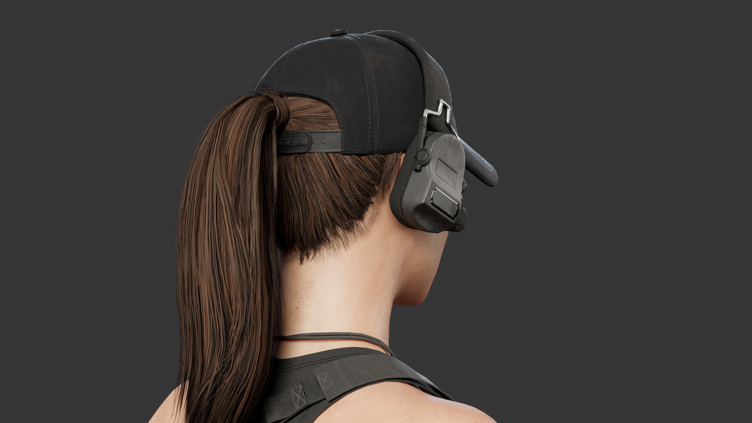 Female Soldier Low-poly 3D model_7