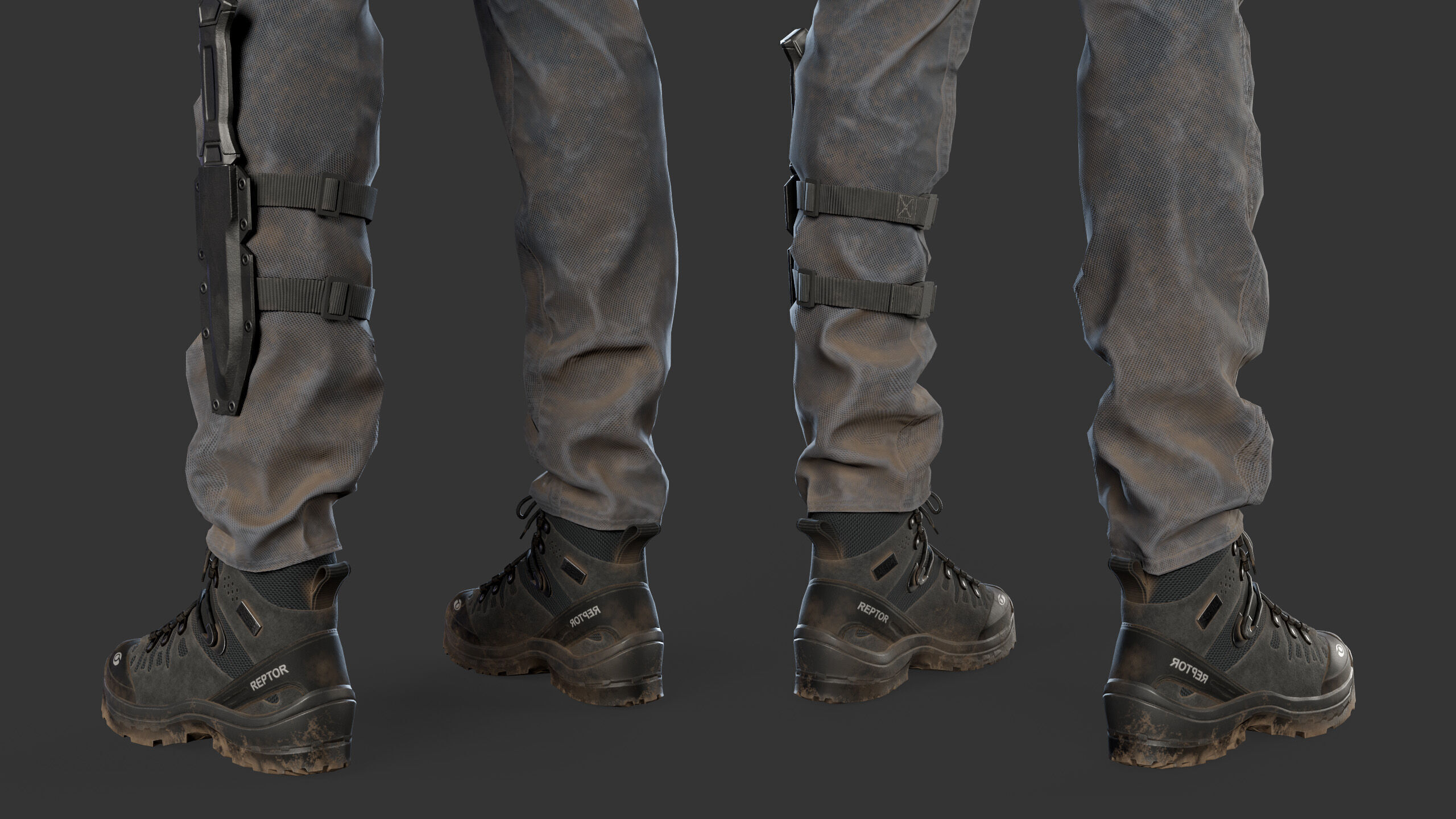 Female Soldier Low-poly 3D model_26